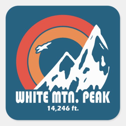 White Mountain Peak California Sun Eagle Square Sticker