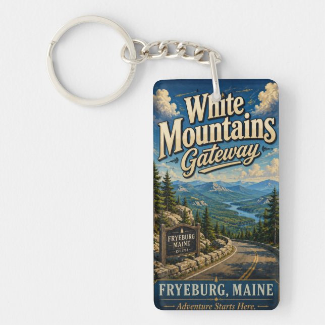 White Mountains Gateway Fryeburg Maine Rectangle  Keychain (Front)