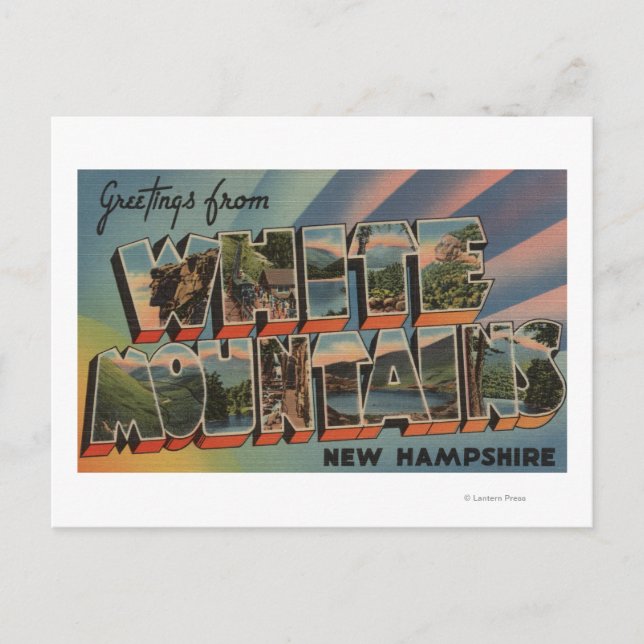 White Mountains, New Hampshire 4 Postcard (Front)