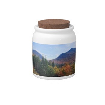 White Mountains New Hampshire Autumn Foliage  Candy Jar by RenderlyYours at Zazzle