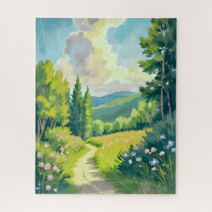 White Mountains   New Hampshire Landscape Painting Jigsaw Puzzle