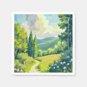White Mountains New Hampshire Landscape Painting Napkins