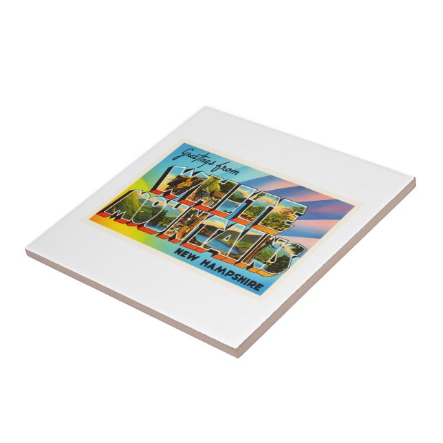 White Mountains New Hampshire NH Travel Souvenir Ceramic Tile (Side)