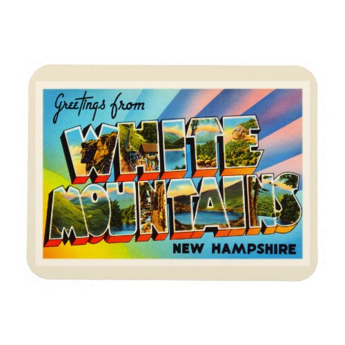 White Mountains New Hampshire NH Travel Souvenir Magnet