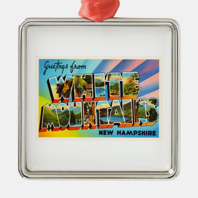 White Mountains New Hampshire NH Travel Souvenir Metal Ornament (Front)
