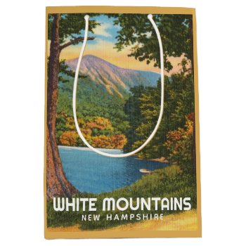 White Mountains  New Hampshire Vintage Lake Medium Gift Bag by whereabouts at Zazzle