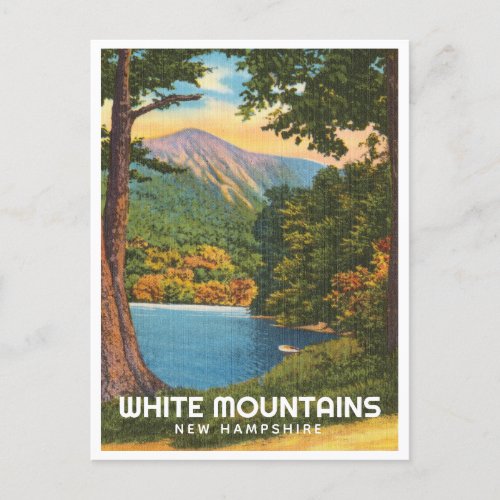 White Mountains New Hampshire vintage lake Postcard