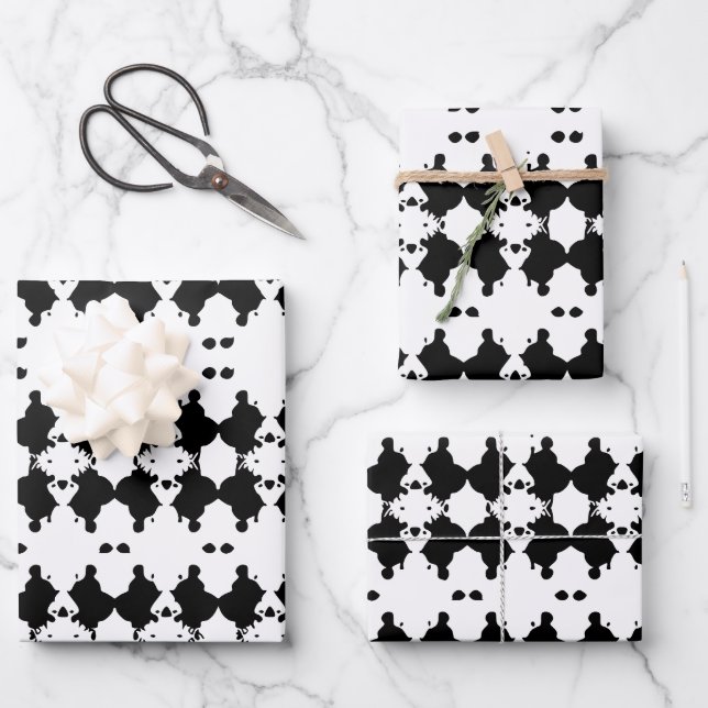 White Mourning Tree Bark Patterned Wrapping Paper Sheets (Front)