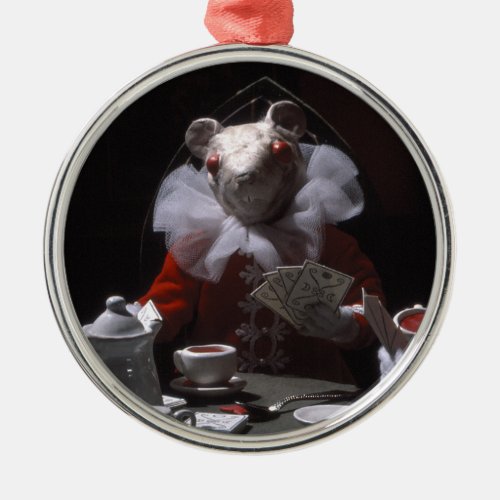 White Mouse from Blood Tea and Red String Metal Ornament