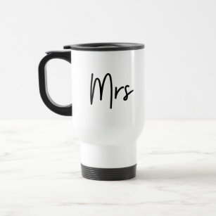  White Mrs Themed, Cute Couple Coffee Travel Mug 
