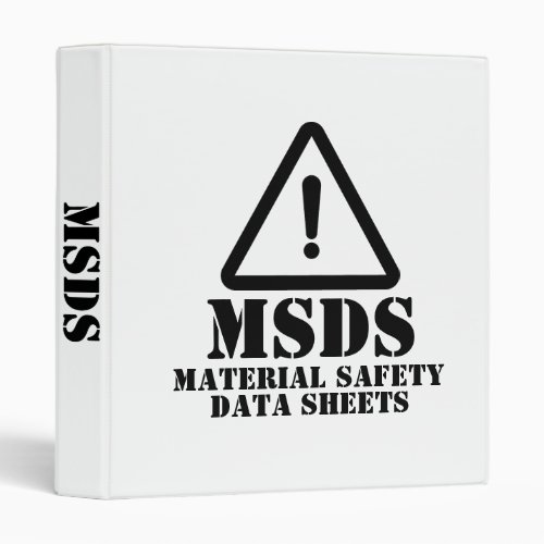 White MSDS Material Safety Data Sheets Binder