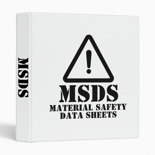 White MSDS Material Safety Data Sheets Binder (Front/Spine)
