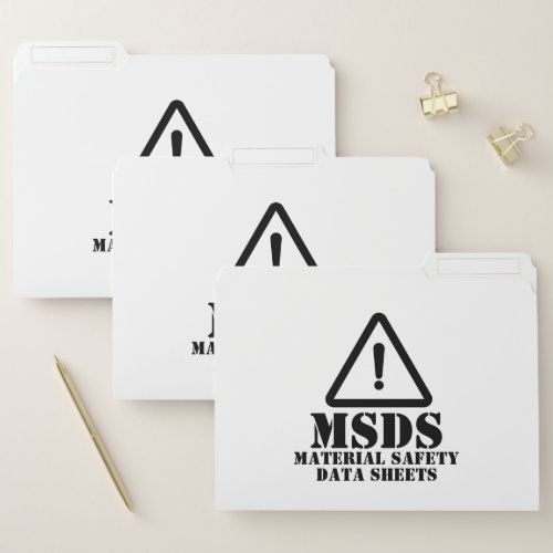 White MSDS Material Safety Data Sheets File Folder