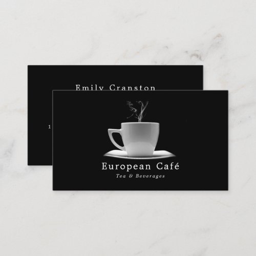 White Mug Barista Caf Coffeehouse Business Card