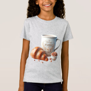 White Mug, Croissant, and Almond T-Shirt