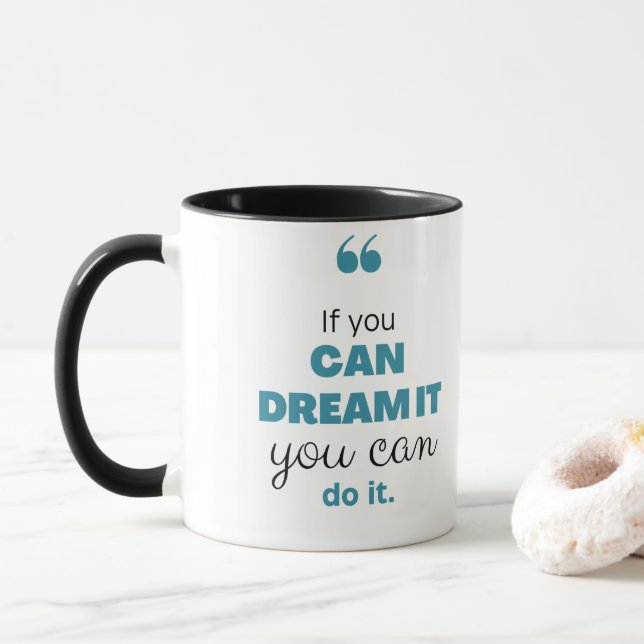 white mug for coffee OR tea (With Donut)