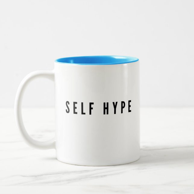 White Mug with Black #SelfHype Lettering (Left)