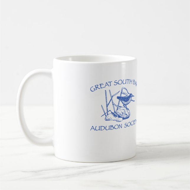 White Mug with Blue Logo (Left)