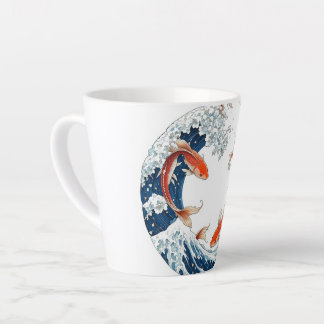 White mug with Japanese fish design