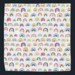 White Multi Rainbow pattern Bandana<br><div class="desc">White Multi Rainbow Bandana.  Matching items available.  Original art from artists own illustrations. Please use the message me button below for help with further customization and special requests.  © Zoe Chapman Design</div>