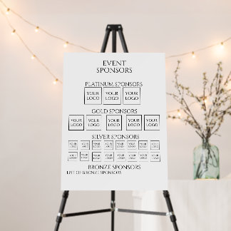 White Multiple Logo Event Sponsor Sign