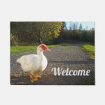 White Muscovy Duck Drake Welcome Doormat at Zazzle