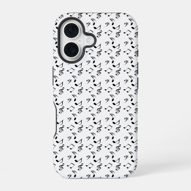 white music notes iphone case (Back)