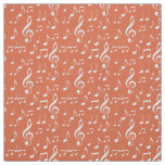 white music notes pattern fabric
