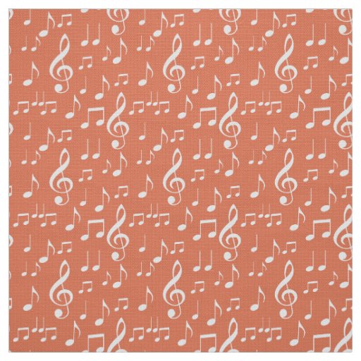 white music notes pattern fabric