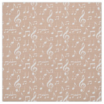 white music notes pattern fabric