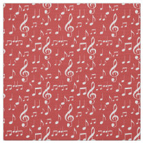 white music notes pattern fabric