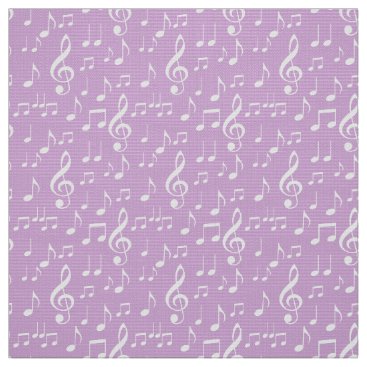 white music notes pattern fabric