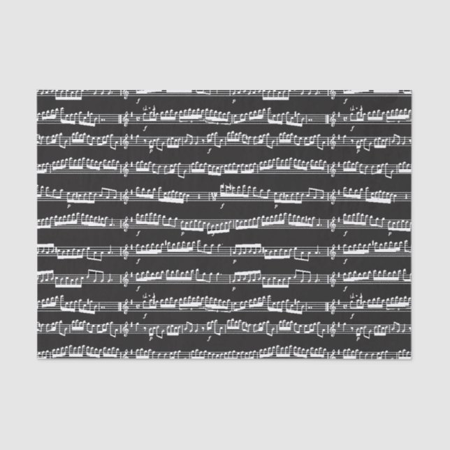 white music notes sheet on black (Front)