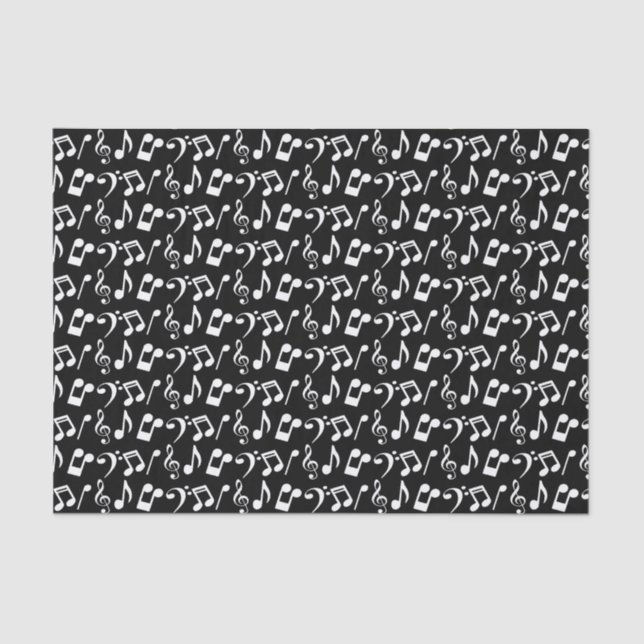 White Music Notes Tissue Paper (Front)