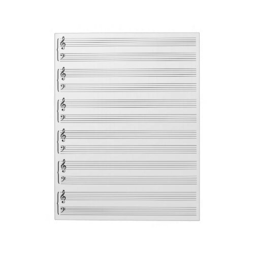White Music Sheet Paper Notepad
