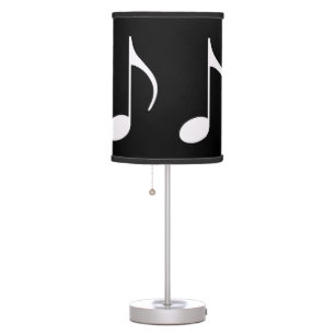 white musical note table lamp