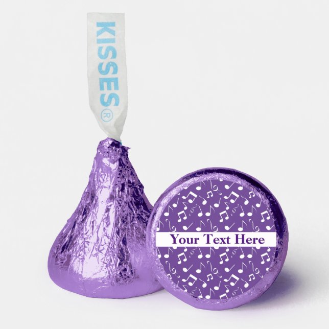 White Musical Notes Design Hershey®'s Kisses® (Front)