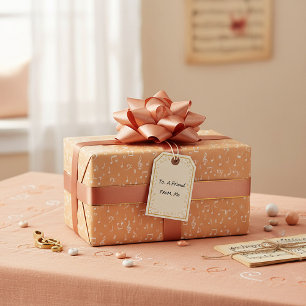 white Musical with custom background color Wrapping Paper