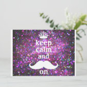 White Mustache With Purple And Pink Sparkle (Standing Front)