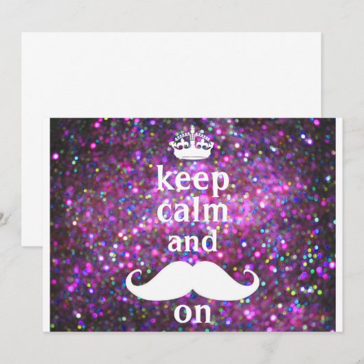 White Mustache With Purple And Pink Sparkle (Front/Back)