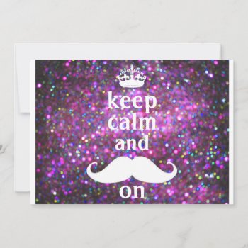 White Mustache With Purple And Pink Sparkle by mustache_designs at Zazzle