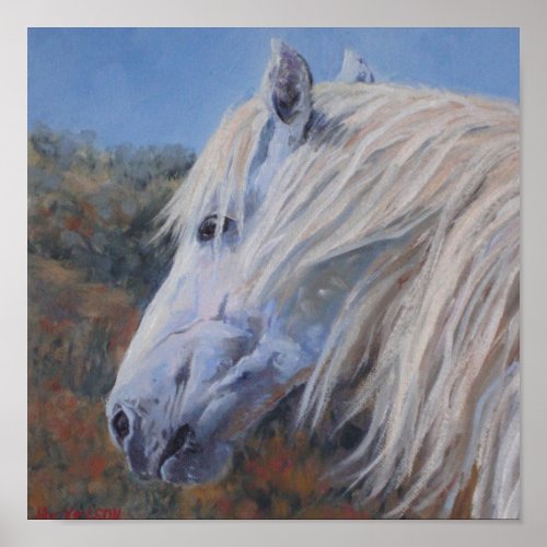 White Mustang Fine Art Print