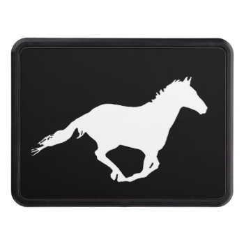 White Mustang Night Runner Hitch Cover by images2go at Zazzle