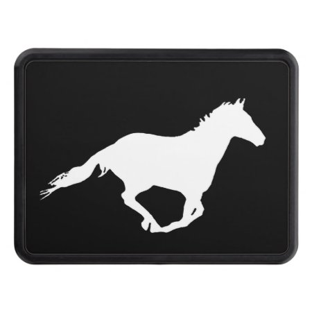 White Mustang Night Runner Hitch Cover