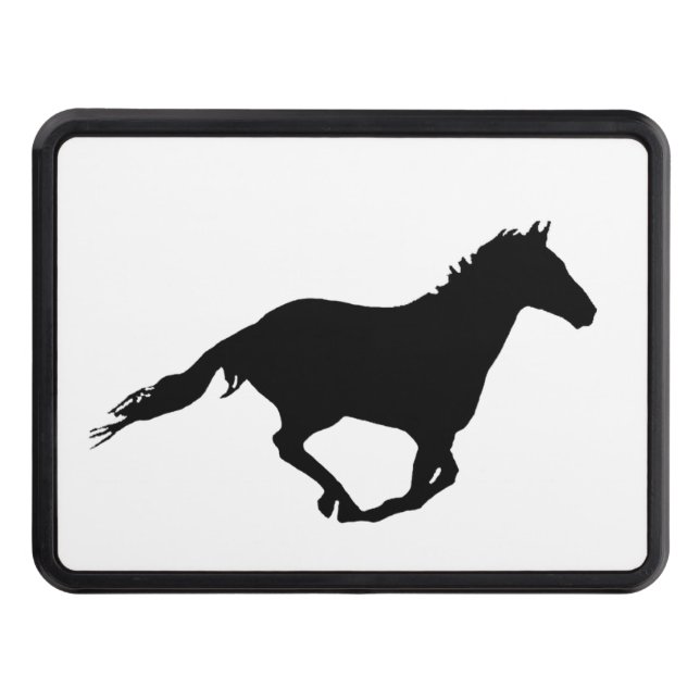 White Mustang Night Runner Hitch Cover (Front)