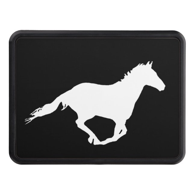 White Mustang Night Runner Hitch Cover (Front)