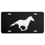 White Mustang Night Runner License Plate at Zazzle
