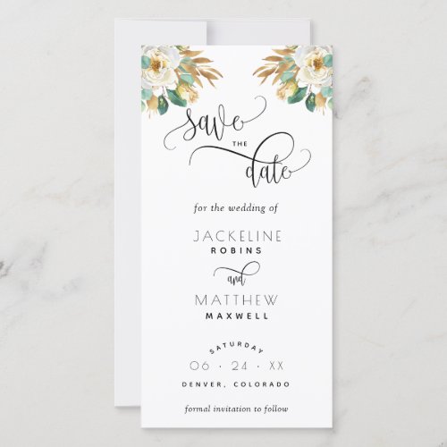 White Mustard Wedding Save The Date Bookmark