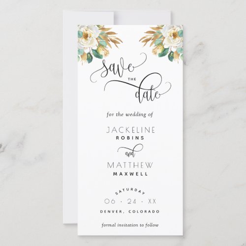 White Mustard Wedding Save The Date Bookmark