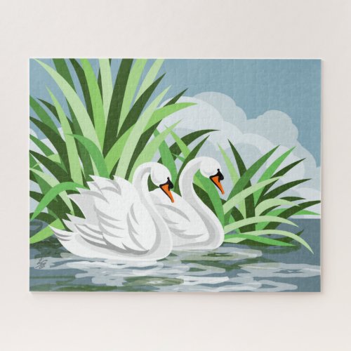 White Mute Swan Jigsaw Puzzle